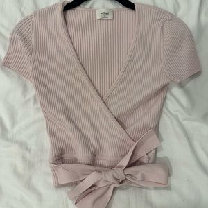 Aritzia Wilfred Pink Knit Top